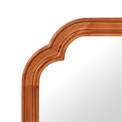 Start2Finish rounded corner solid wood wall mirror, ideal for bathroom, bedroom, entryway, or living room decor.