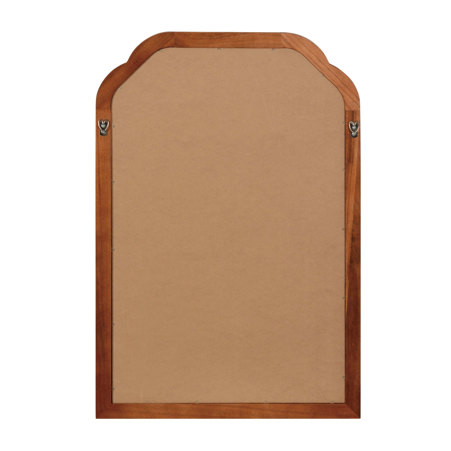 Start2Finish rounded corner solid wood wall mirror with a natural wood frame, suitable for bathroom, bedroom, or entryway decor.