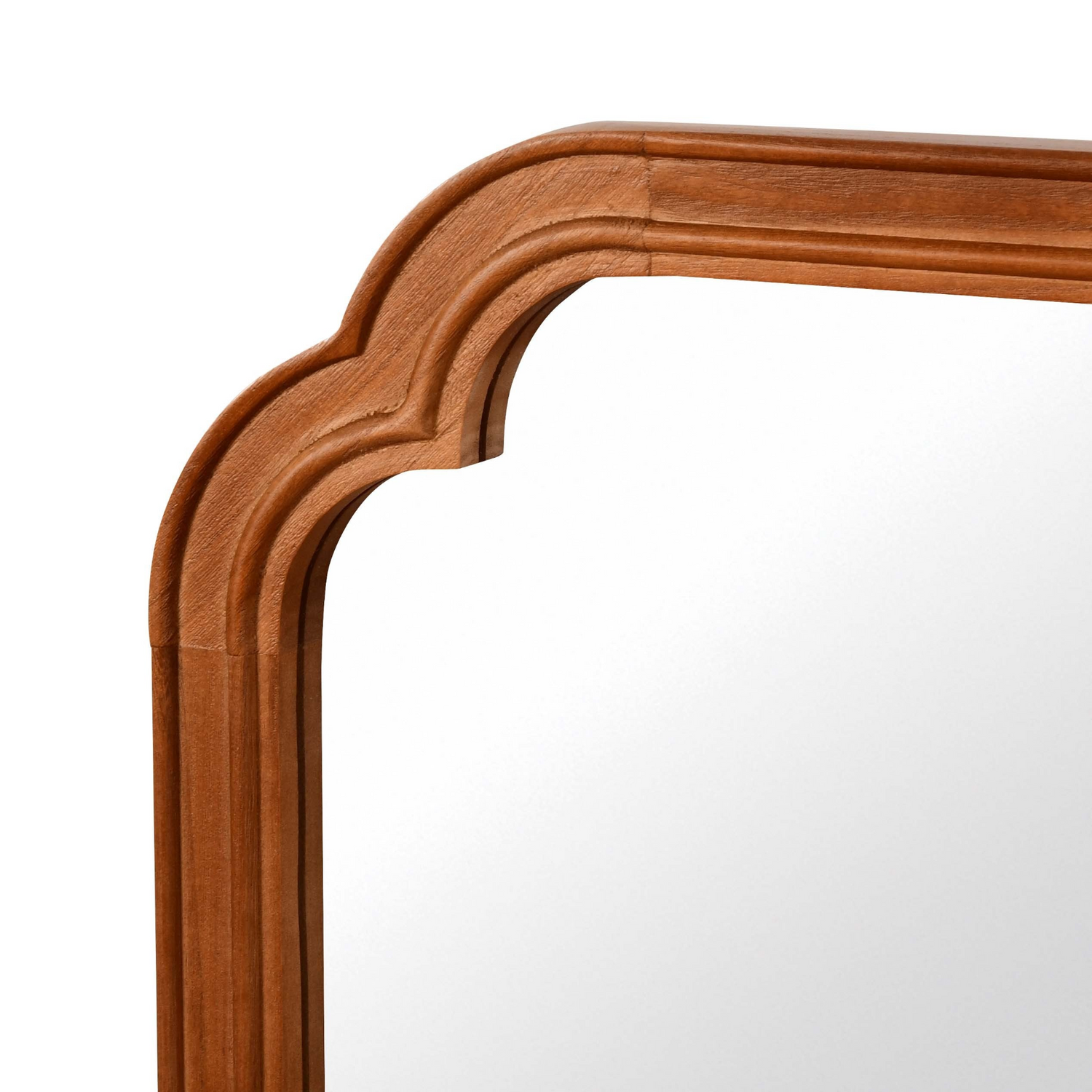 Start2Finish solid wood wall mirror with rounded corners, suitable for bathroom, bedroom, entryway, or living room decor.