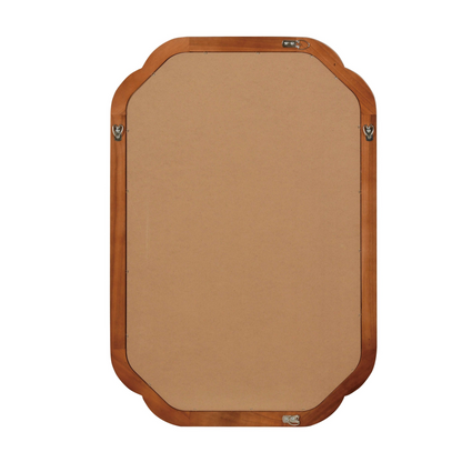 Start2Finish rounded corner solid wood wall mirror with a sleek frame, suitable for bathroom, bedroom, entryway, or living room decor.
