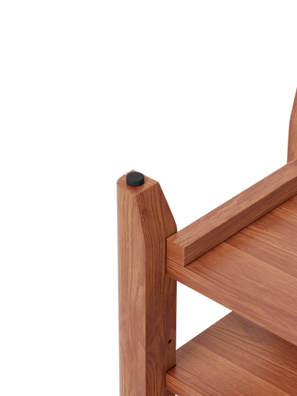 Full-length wooden walnut mirror with coat rack and storage, adjustable size for bedroom, entryway, or dressing area.