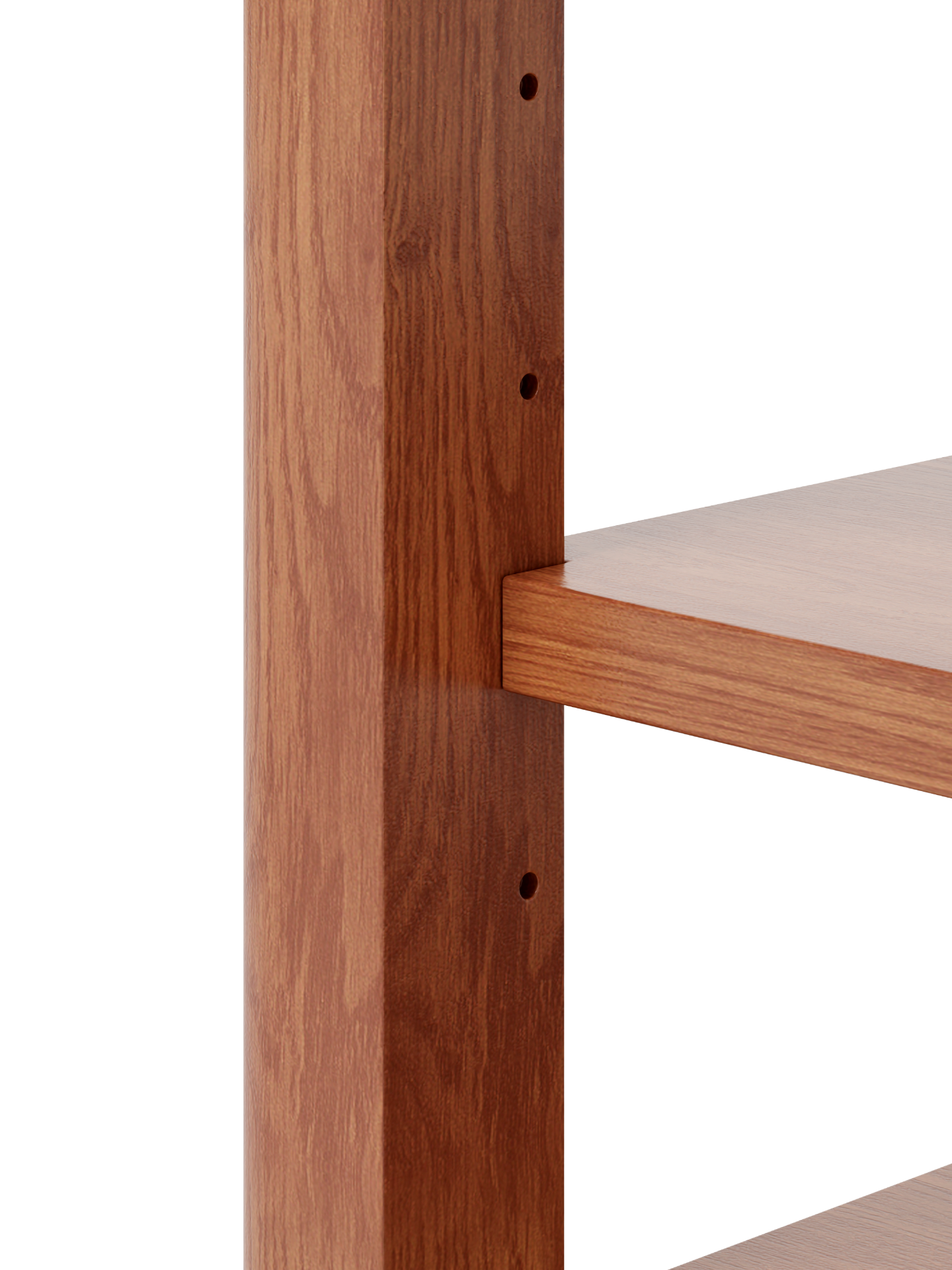 Solid walnut full-length mirror with coat rack and storage, adjustable height, ideal for bedroom, entryway, or dressing area.