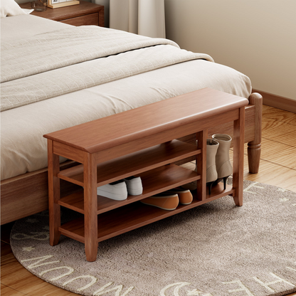 Full-length rotating wood mirror with coat rack and storage in walnut, available in 31.5" and 39.37" sizes for bedroom or entryway.