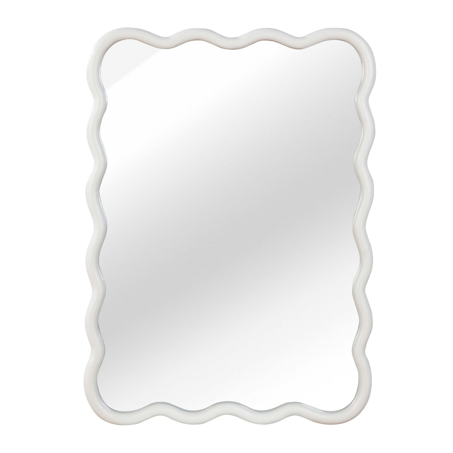 Wavy solid wood wall mirror with curved frame, ideal for bathroom, bedroom, or entryway decor by Start2Finish
