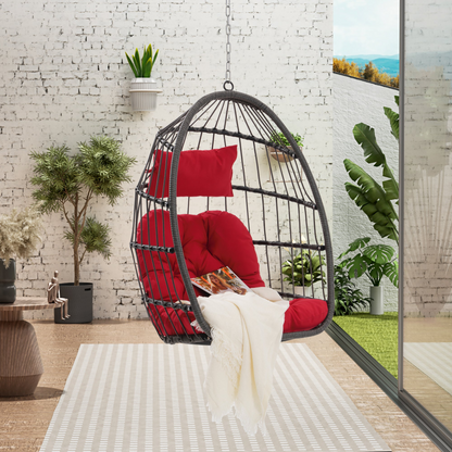 Start2Finish 55.6-inch rattan planter for indoor or outdoor plant display, featuring a vibrant red finish and decorative design.
