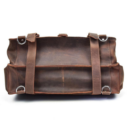 Large vintage leather Gustav Messenger Bag by Start2Finish with sturdy straps and spacious interior for accessories and everyday essentials.