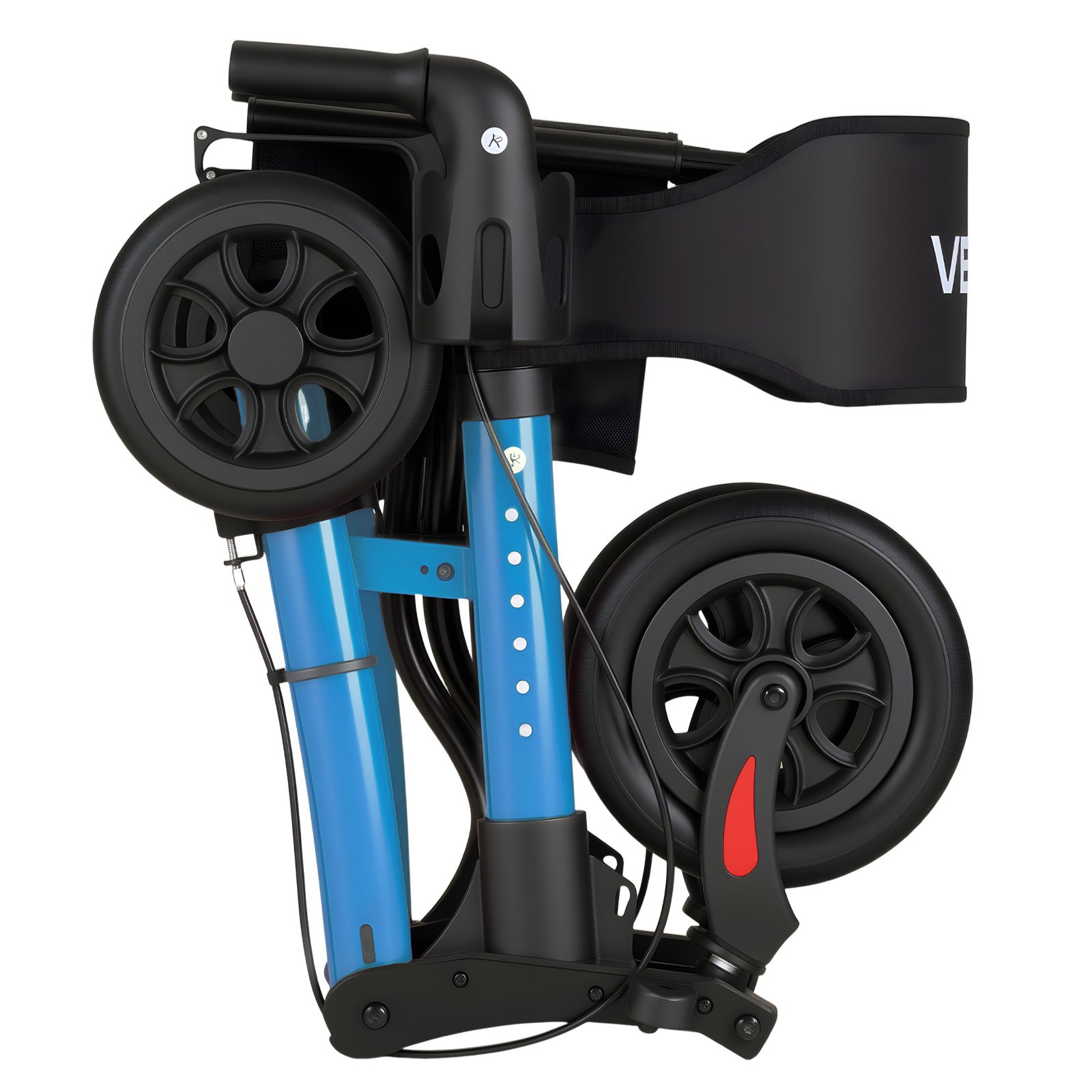 Start2Finish VEVOR Rollator Walker with seat, lightweight aluminum frame, adjustable handles, PU wheels, cup and cane holder.