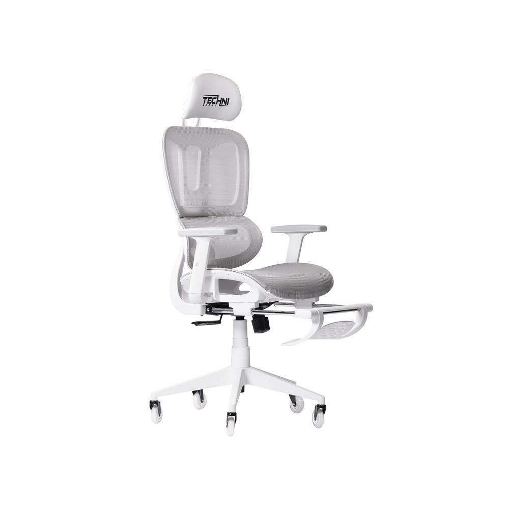 Start2Finish AIRFLEX2.0 white mesh gaming chair with ergonomic design and adjustable armrests, featuring breathable mesh upholstery.