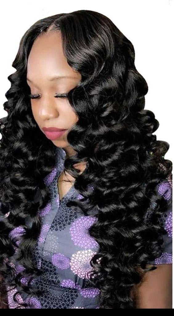 Cerise Alfie BeuMax Brazilian 13x4 loose wave lace front human hair wig showing natural wavy hair and lace front detail.