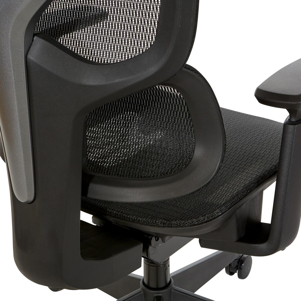 Start2Finish mesh back manager’s chair with headrest, ergonomic office chair featuring adjustable headrest and breathable mesh back.