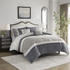 Start2Finish 5-piece textured jacquard stripe bedding comforter set with matching throw pillows, stylish and cozy for bedroom decor.