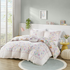 Start2Finish floral reversible cotton duvet cover set with matching throw pillow, featuring vibrant flower patterns and soft fabric.