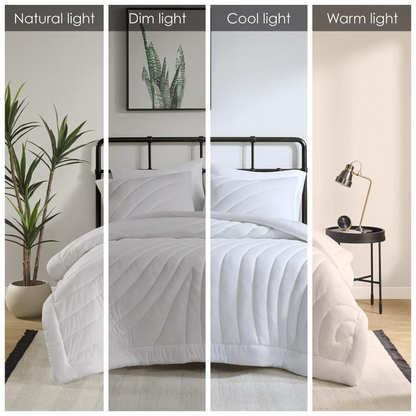 Start2Finish Poly Jersey Puffy Comforter Set with soft, quilted fabric and cozy filling for a comfortable bedroom look.