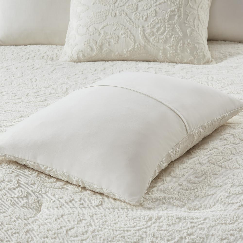 Orly 3-piece ivory tufted woven comforter set by Start2Finish, showing the textured bedding with plush tufted design.