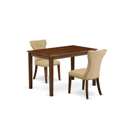 Start2Finish 3-piece dining set with a rectangular kitchen table and two matching chairs, ideal for modern dining rooms.