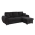 Black Teddy Fleece Reversible Sleeper Sectional Sofa with Storage Chaise by Start2Finish, showing plush fabric, spacious seating, and storage area.
