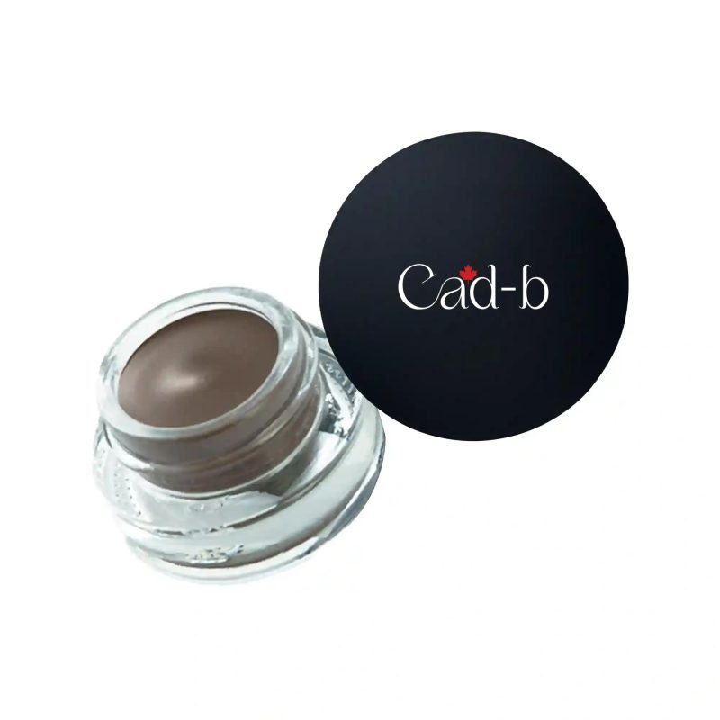 Light brown brow pomade by Start2Finish, long-lasting and smudge-proof eyebrow cream in a compact jar.