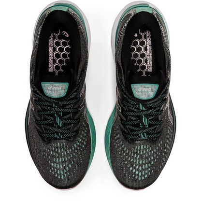 Start2Finish Asics Gel Kayano 28 W running shoes in gray with blue accents, featuring cushioned soles and breathable mesh uppers.