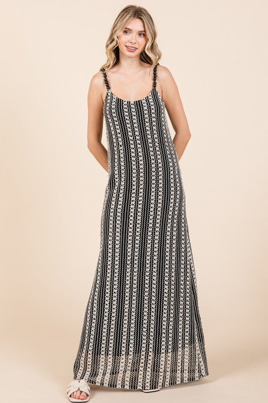 Automotive dashboard with Jade Icarus GeeGee Plus Size Striped Scoop Neck Beaded Strap Maxi Cami Dress design