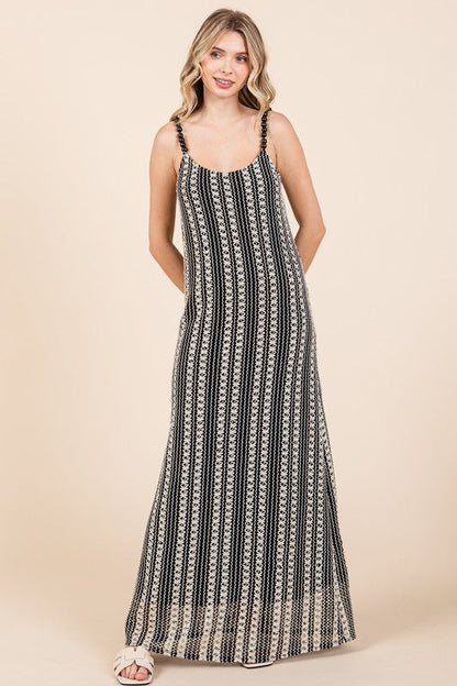 Automotive dashboard with Jade Icarus GeeGee Plus Size Striped Scoop Neck Beaded Strap Maxi Cami Dress design