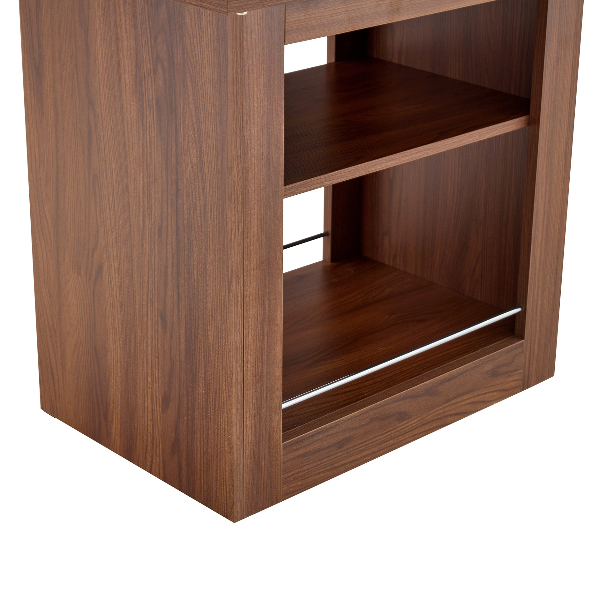 Start2Finish rectangular MDF walnut dining table with storage, expandable for kitchen, dining room, or apartment.