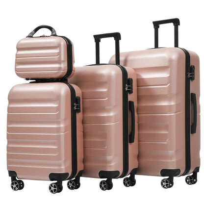 Sangria Beech hardshell ABS luggage set with lightweight, durable suitcases featuring dual-wheel spinner design for easy travel.
