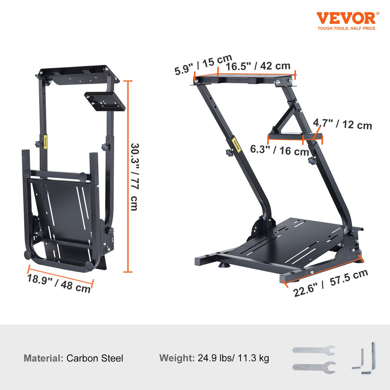 Start2Finish VEVOR G920 racing steering wheel stand with shifter mount for Logitech G27, G25, G29 gaming wheel and pedals not included