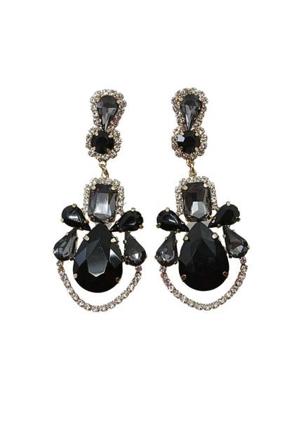 Start2Finish black geometric jewelry earrings with stylish modern design, featuring bold angular shapes and a sleek finish.