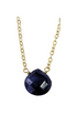 Start2Finish Stephanie Delicate Drop Necklace in sapphire featuring a fine chain and teardrop-shaped sapphire pendant.