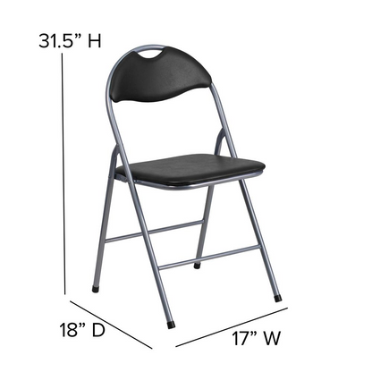 Set of 2 padded metal folding chairs by Start2Finish, featuring cushioned seats and sturdy metal frames for versatile furniture use.