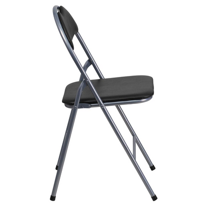 Set of 2 Start2Finish padded metal folding chairs, lightweight furniture with cushioned seats and sturdy frame, ideal for indoor or outdoor use.