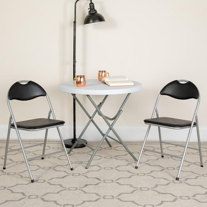 Set of 2 padded metal folding chairs by Start2Finish, featuring cushioned seats and sturdy foldable metal frames.