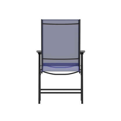 Set of 2 modern patio folding chairs by Start2Finish, featuring sleek design and foldable metal frames for outdoor seating.
