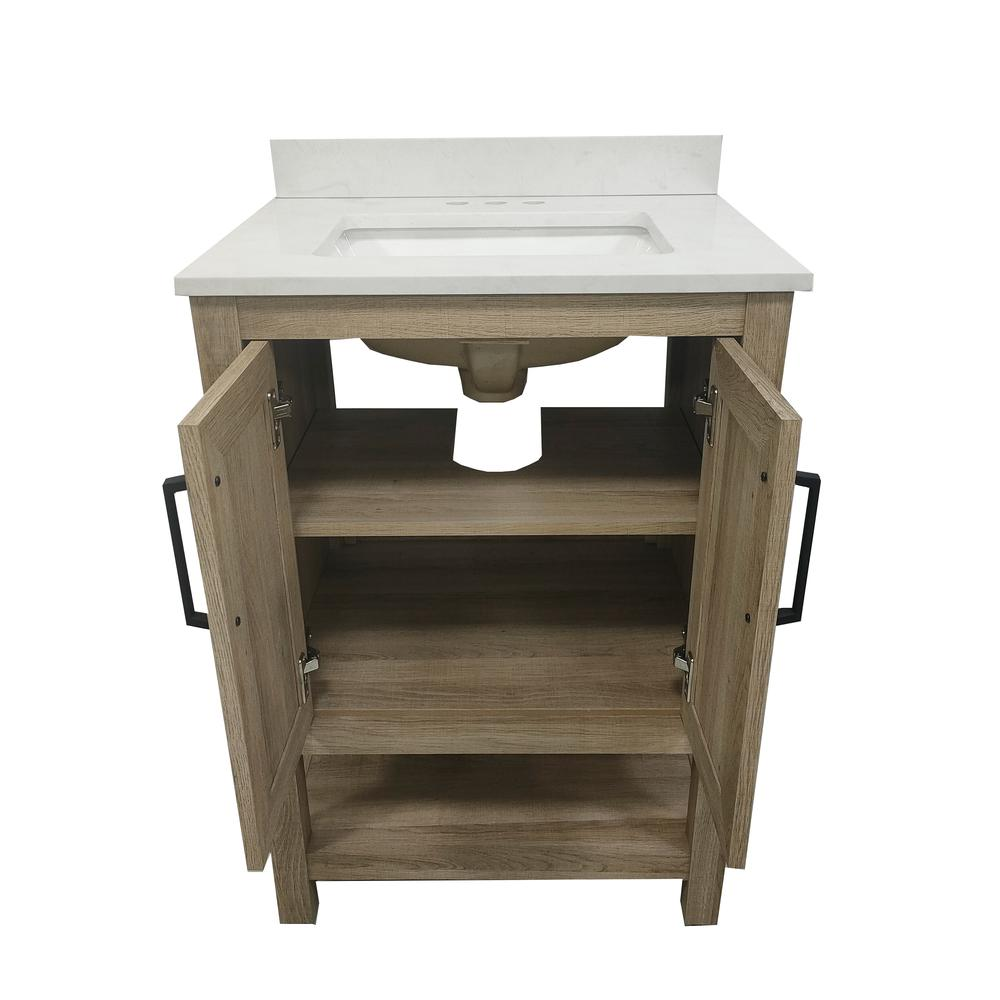 Contemporary 24-inch bathroom vanity with sink combo by Start2Finish, featuring a sleek design and integrated sink for modern bathrooms.