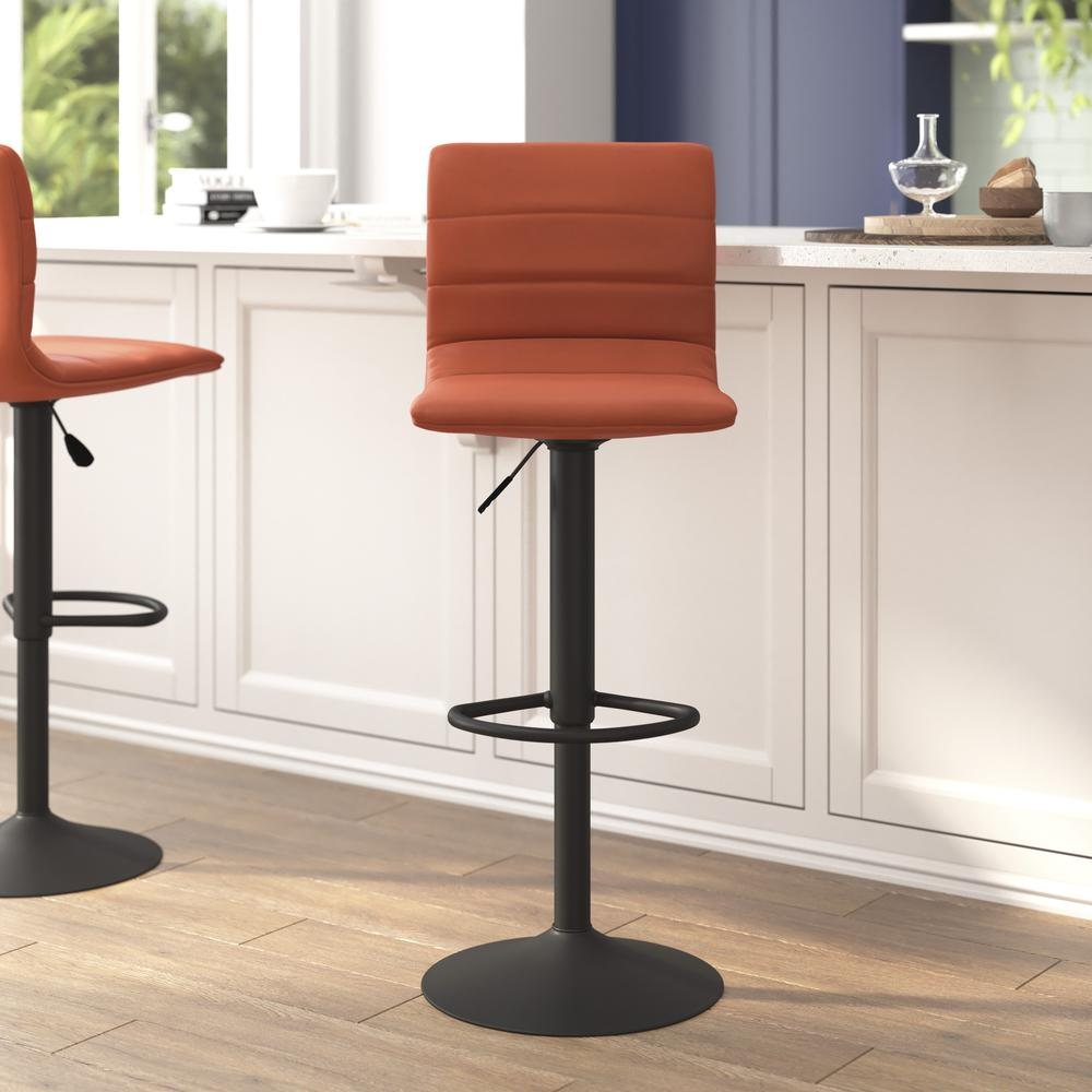 Contemporary adjustable height stool with pedestal base by Start2Finish, featuring a sleek seat and sturdy metal support.