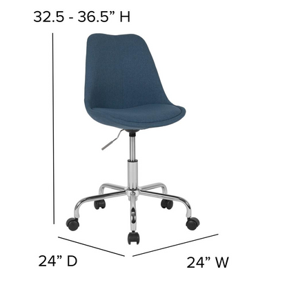 Start2Finish contemporary task office chair with black mesh backrest and cushioned seat, adjustable armrests, on a swivel base.