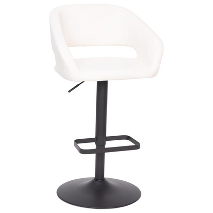 Contemporary adjustable swivel bar stool by Start2Finish with a sleek design, cushioned seat, and metal base for modern bar or kitchen use.