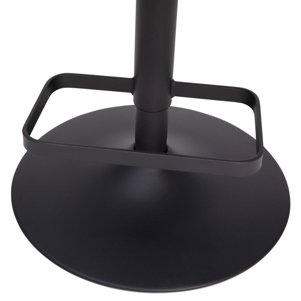 Contemporary adjustable swivel bar stool with wooden seat and metal base, modern furniture by Start2Finish