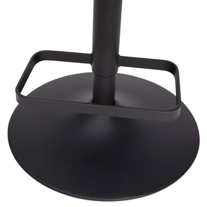 Contemporary adjustable swivel bar stool with wooden seat and metal base, modern furniture by Start2Finish