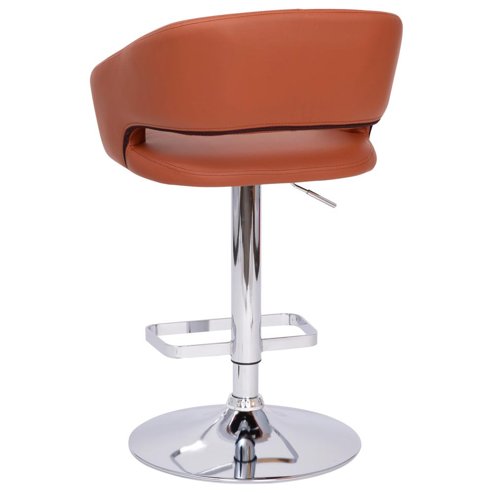 Contemporary adjustable swivel bar stool from Start2Finish showing a sleek design with a padded seat and metal base.