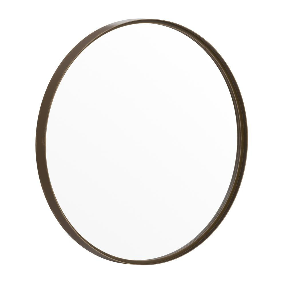 Modern 27.5 inch round wall mount accent mirror by Start2Finish, with a sleek frame and reflective glass surface.
