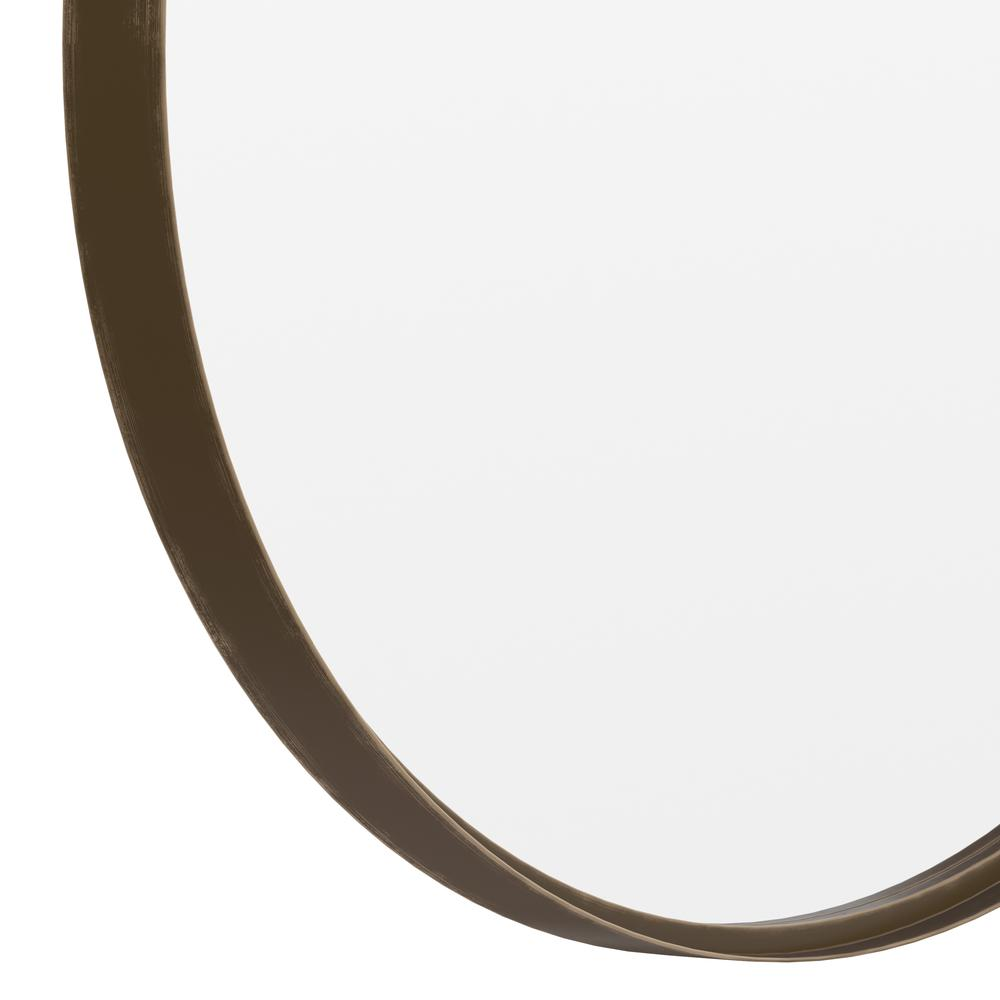 Modern 27.5-inch round wall mount accent mirror by Start2Finish with a sleek frame and reflective glass surface.