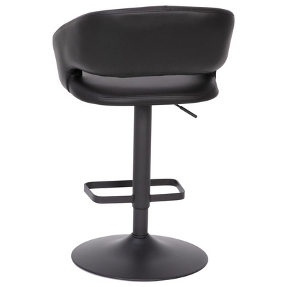 Contemporary adjustable swivel bar stool with cushioned seat and metal base, modern furniture by Start2Finish