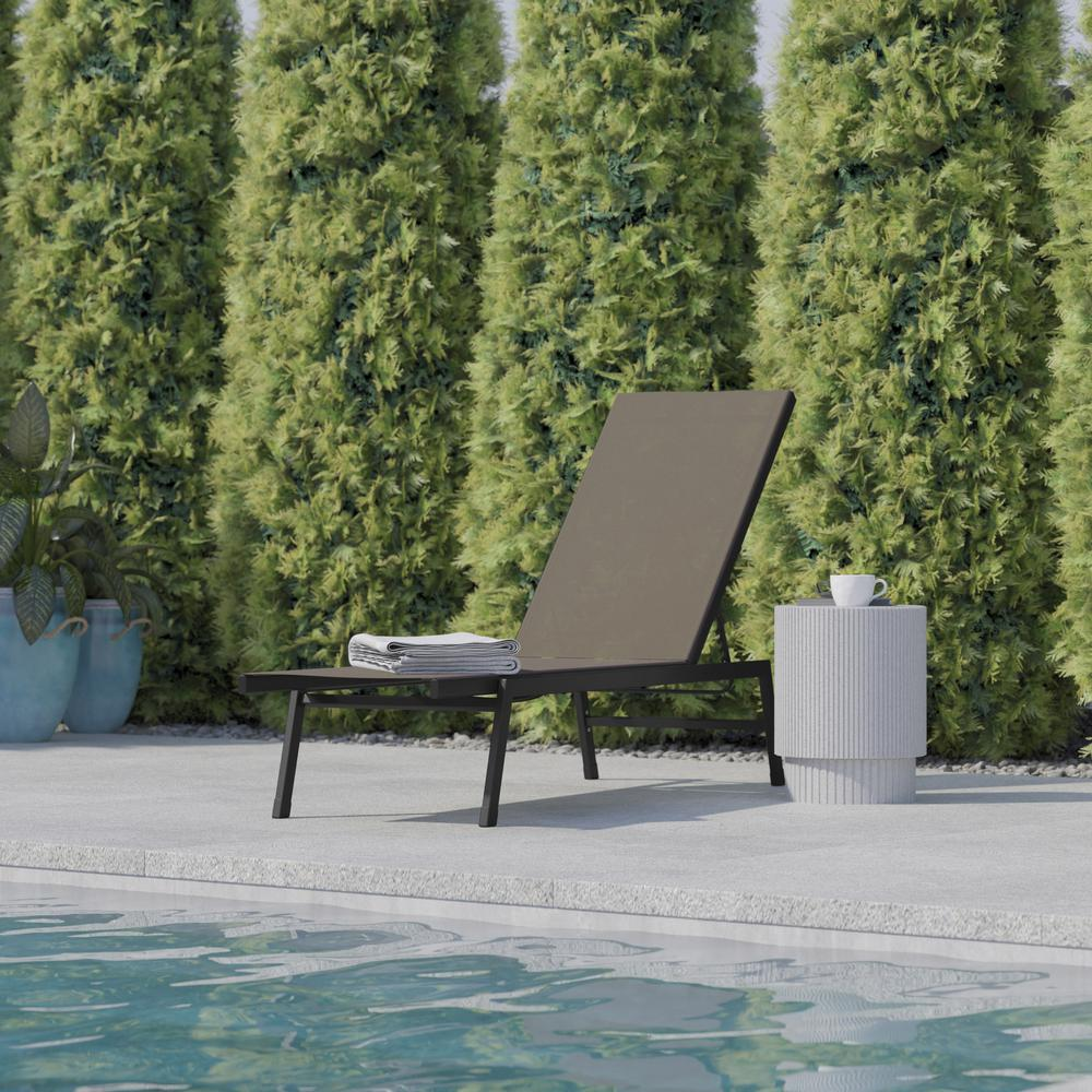 Modern outdoor chaise lounge chair by Start2Finish with a sleek design and comfortable cushion for outdoor relaxation.
