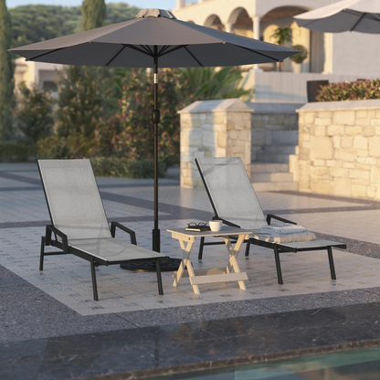 Modern outdoor chaise lounge chair by Start2Finish with a sleek design and cushioned seating for relaxing outdoors.