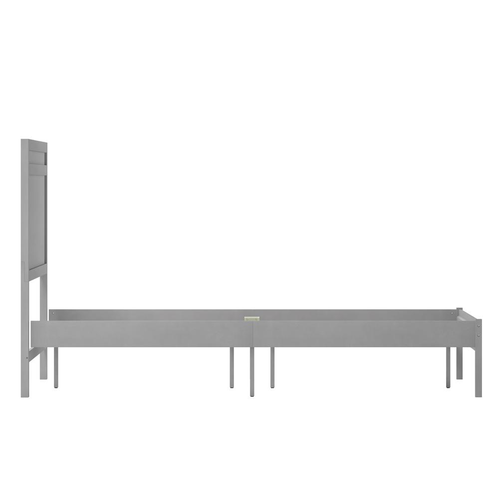 Modern king size wooden platform bed with headboard, featuring a sleek design and natural wood finish.