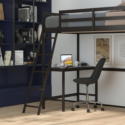 Start2Finish full loft bed frame with integrated desk, sturdy wooden furniture ideal for space-saving bedroom setup