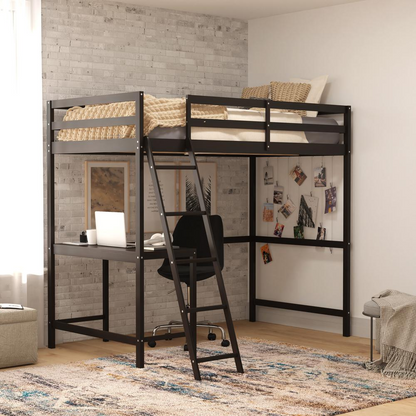 Start2Finish full loft bed frame with integrated desk, sturdy furniture for space-saving bedroom organization.