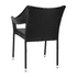 Modern stackable patio dining chair with armrests by Start2Finish, featuring a sleek design and sturdy frame for outdoor use.
