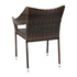 Modern stackable patio dining chair with arms by Start2Finish, shown in gray with a sleek metal frame and comfortable armrests.